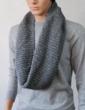 DELUXSEY Mens Long Chunky Infinity Scarf Circle Loop Scarf Winter Scarf for Men